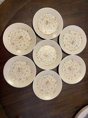 Lenox Temperware Merriment Set of 7 Dessert/Bread Plates Floral 6.25" Flowers